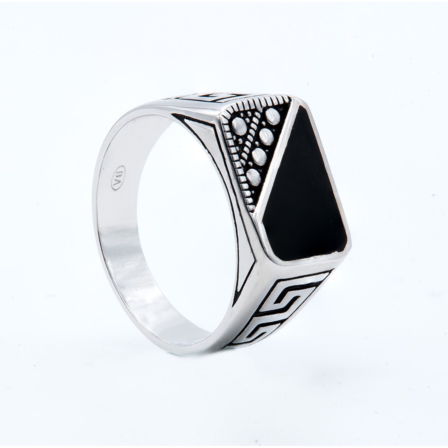 Men's Onyx Geometric Signet Ring
